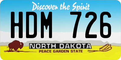 ND license plate HDM726