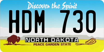ND license plate HDM730