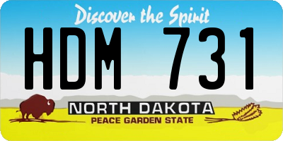 ND license plate HDM731