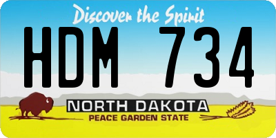 ND license plate HDM734