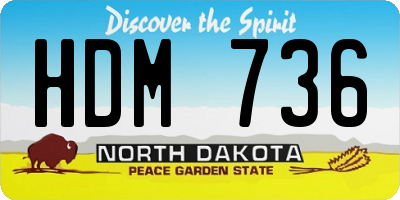 ND license plate HDM736