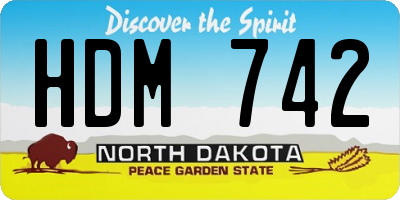 ND license plate HDM742