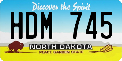 ND license plate HDM745