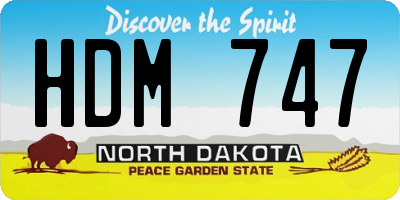 ND license plate HDM747