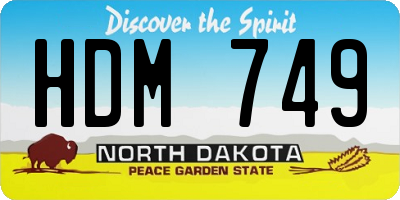 ND license plate HDM749
