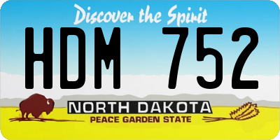 ND license plate HDM752