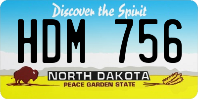 ND license plate HDM756