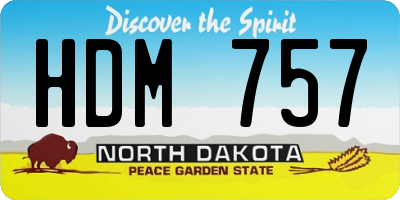 ND license plate HDM757