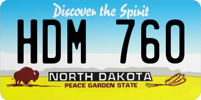 ND license plate HDM760