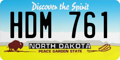 ND license plate HDM761