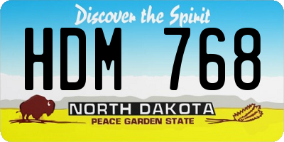 ND license plate HDM768