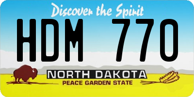 ND license plate HDM770
