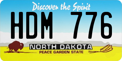 ND license plate HDM776