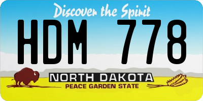 ND license plate HDM778