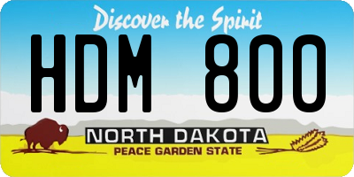 ND license plate HDM800