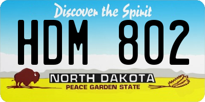 ND license plate HDM802