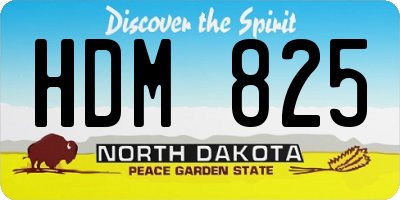 ND license plate HDM825