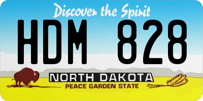 ND license plate HDM828