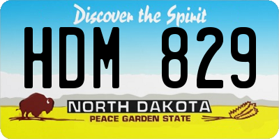 ND license plate HDM829
