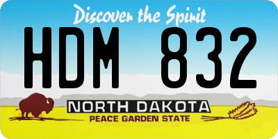 ND license plate HDM832