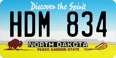 ND license plate HDM834