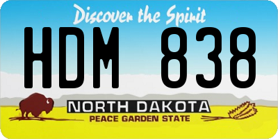 ND license plate HDM838
