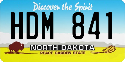 ND license plate HDM841
