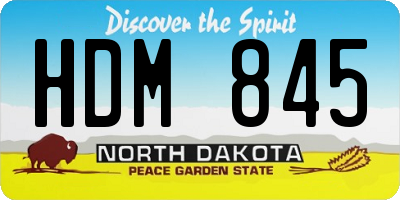 ND license plate HDM845