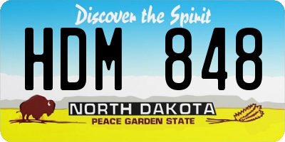 ND license plate HDM848