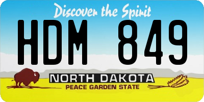 ND license plate HDM849