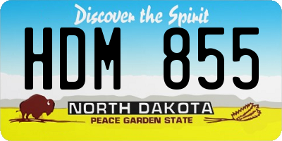ND license plate HDM855