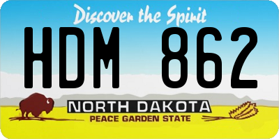 ND license plate HDM862