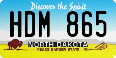 ND license plate HDM865