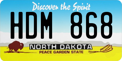 ND license plate HDM868