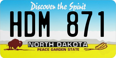 ND license plate HDM871