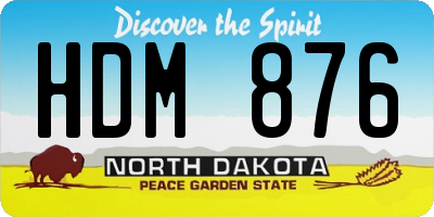 ND license plate HDM876