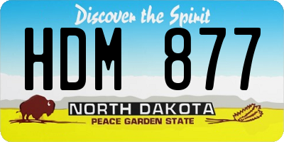 ND license plate HDM877