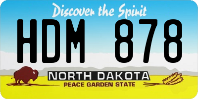 ND license plate HDM878