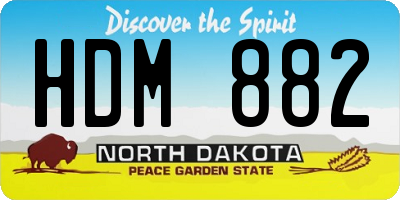 ND license plate HDM882