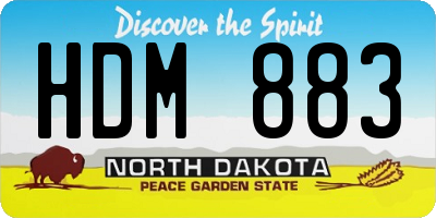 ND license plate HDM883