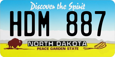 ND license plate HDM887