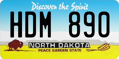 ND license plate HDM890