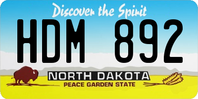 ND license plate HDM892