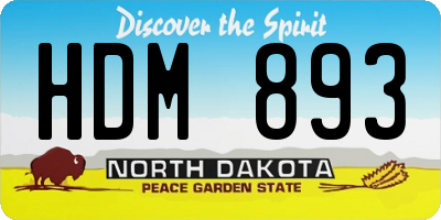 ND license plate HDM893