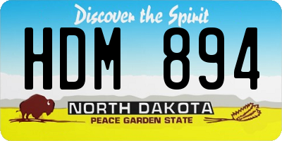 ND license plate HDM894