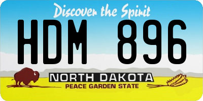 ND license plate HDM896