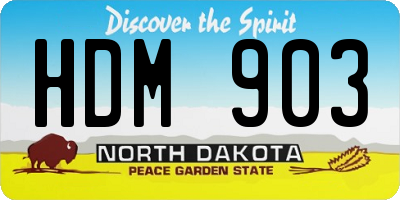 ND license plate HDM903