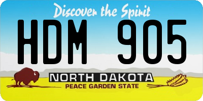 ND license plate HDM905