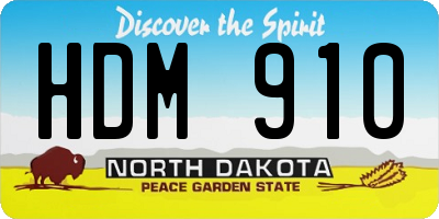 ND license plate HDM910
