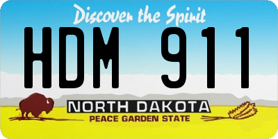ND license plate HDM911